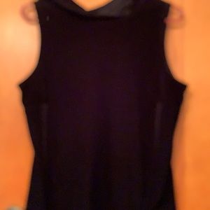 Black velvet zip up bank top